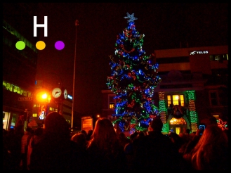 Lighting the tree, Old Court House, Red Deer, Alberta, Canada